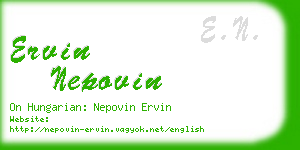 ervin nepovin business card